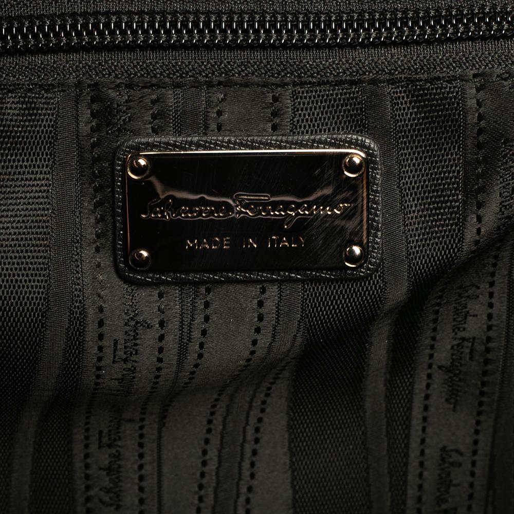 Salvatore Ferragamo Black Leather Katia Top Handle Bag 3