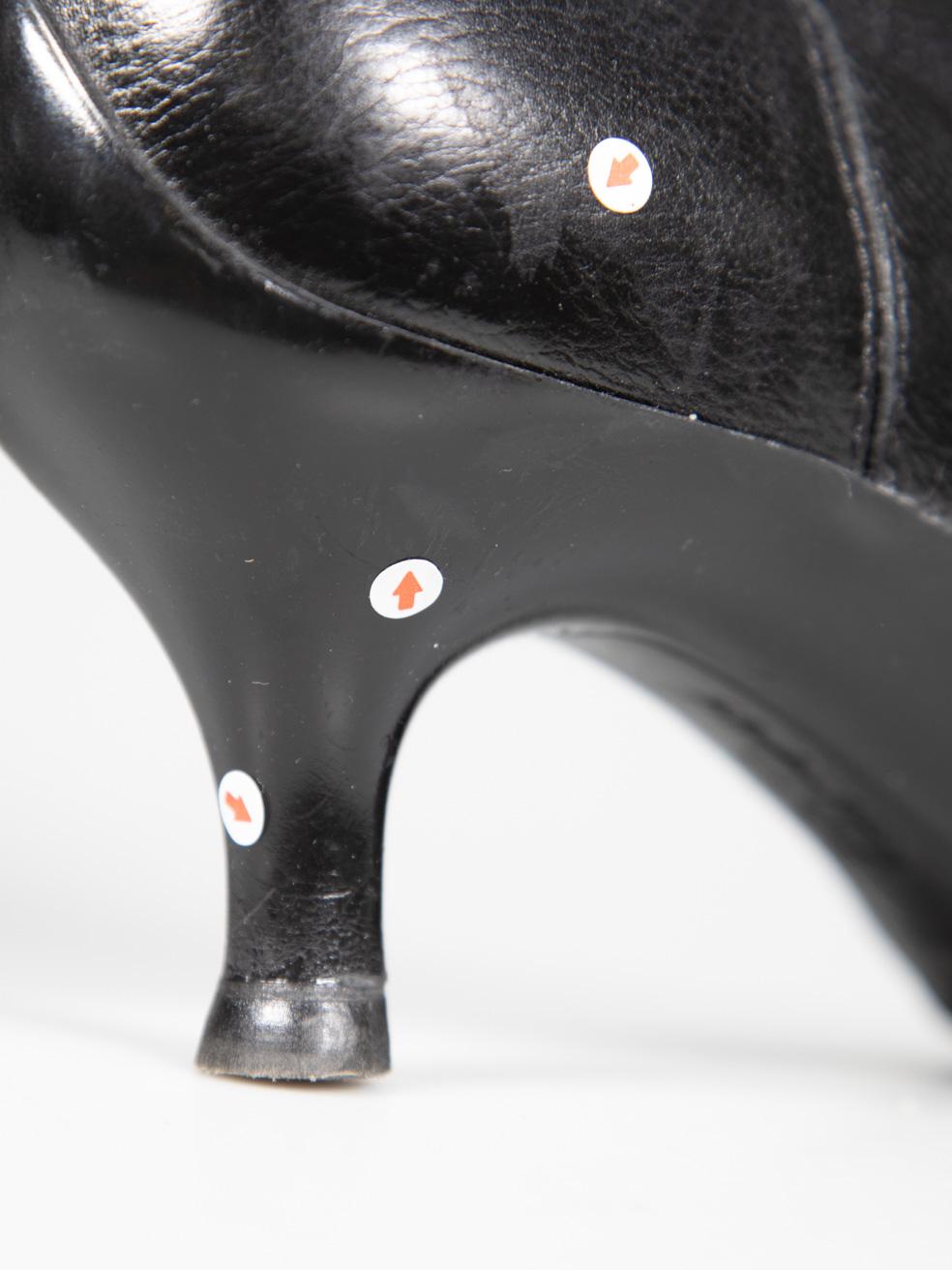 Salvatore Ferragamo Black Leather Logo Detail Boots Size US 9 For Sale 6