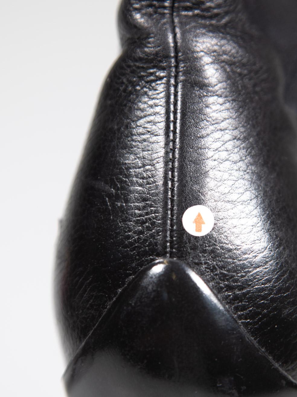 Salvatore Ferragamo Black Leather Logo Detail Boots Size US 9 For Sale 5