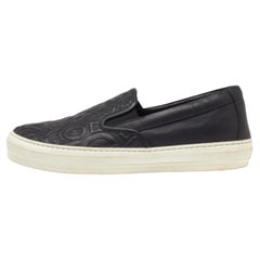 Salvatore Ferragamo - Sneakers Slip On in pelle nera con logo in rilievo - Taglia 39