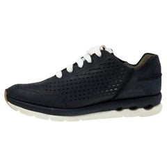 Used Salvatore Ferragamo Black Leather Low Top Sneakers Size 38