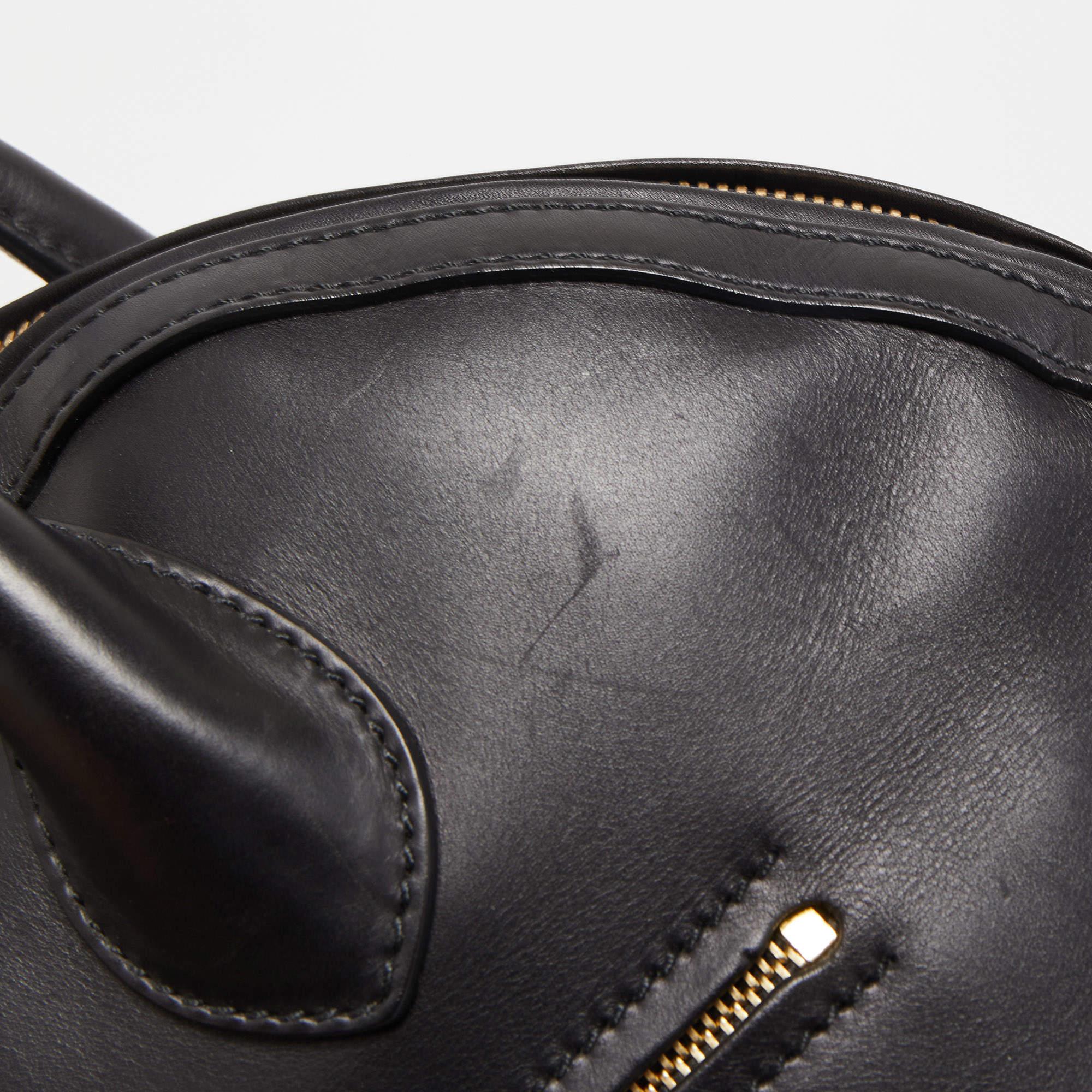 Women's Salvatore Ferragamo Black Leather Medium Fiamma Satchel For Sale