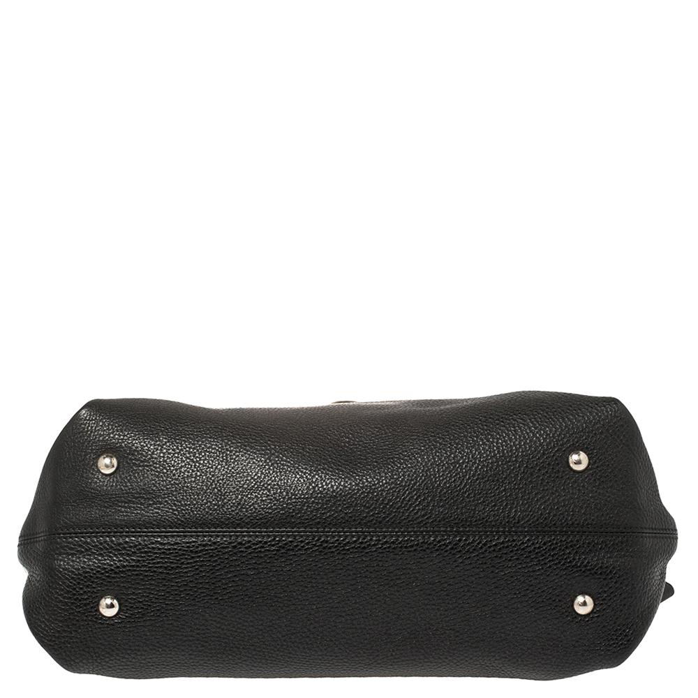 Salvatore Ferragamo Black Leather Medium Sofia Top Handle Bag 1