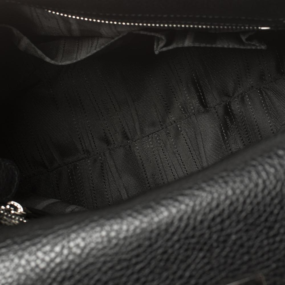 Salvatore Ferragamo Black Leather Medium Sofia Top Handle Bag 2