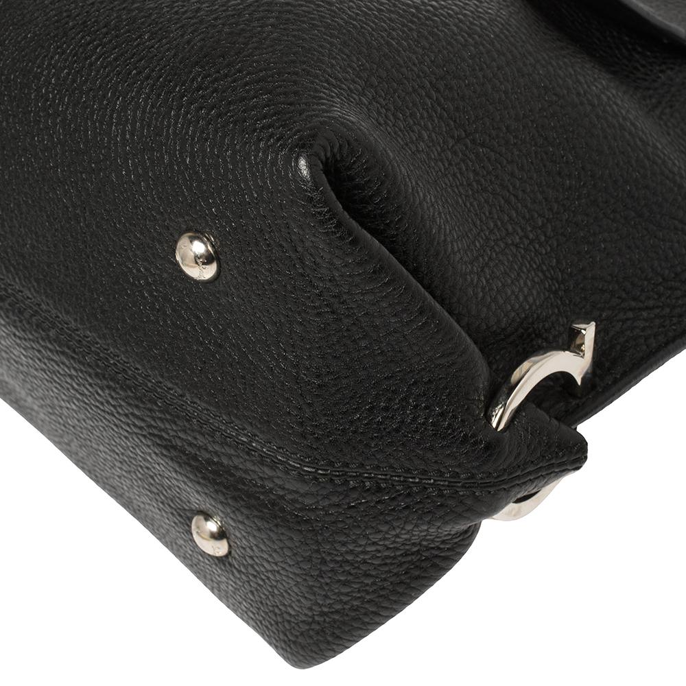 Salvatore Ferragamo Black Leather Medium Sofia Top Handle Bag 3