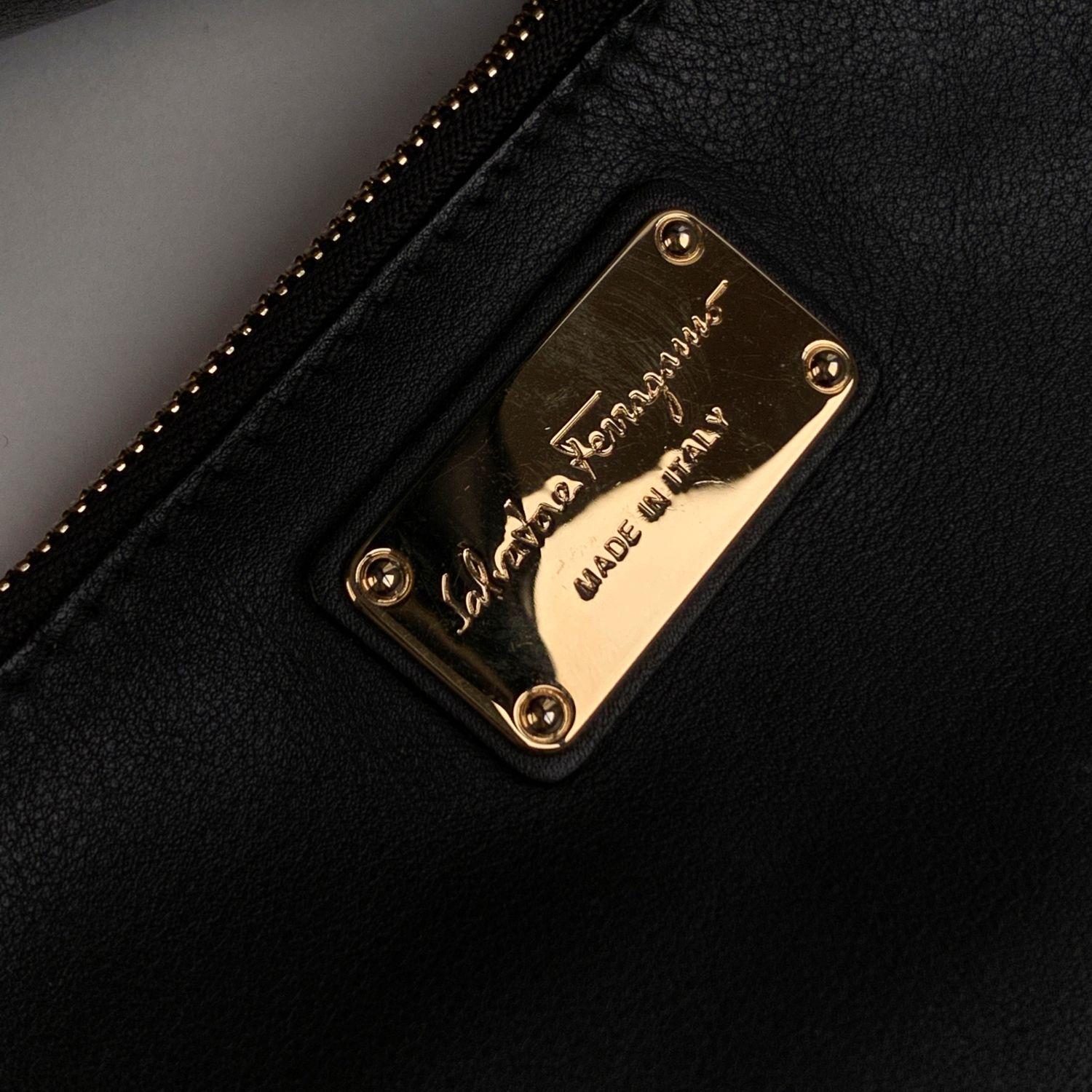 Salvatore Ferragamo Black Leather Medium Sookie Tote Bag 3
