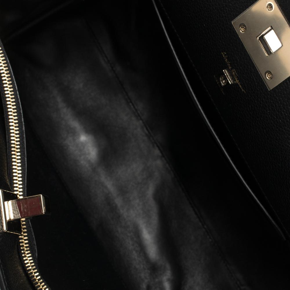 Salvatore Ferragamo Black Leather Medium Studio Tote 5