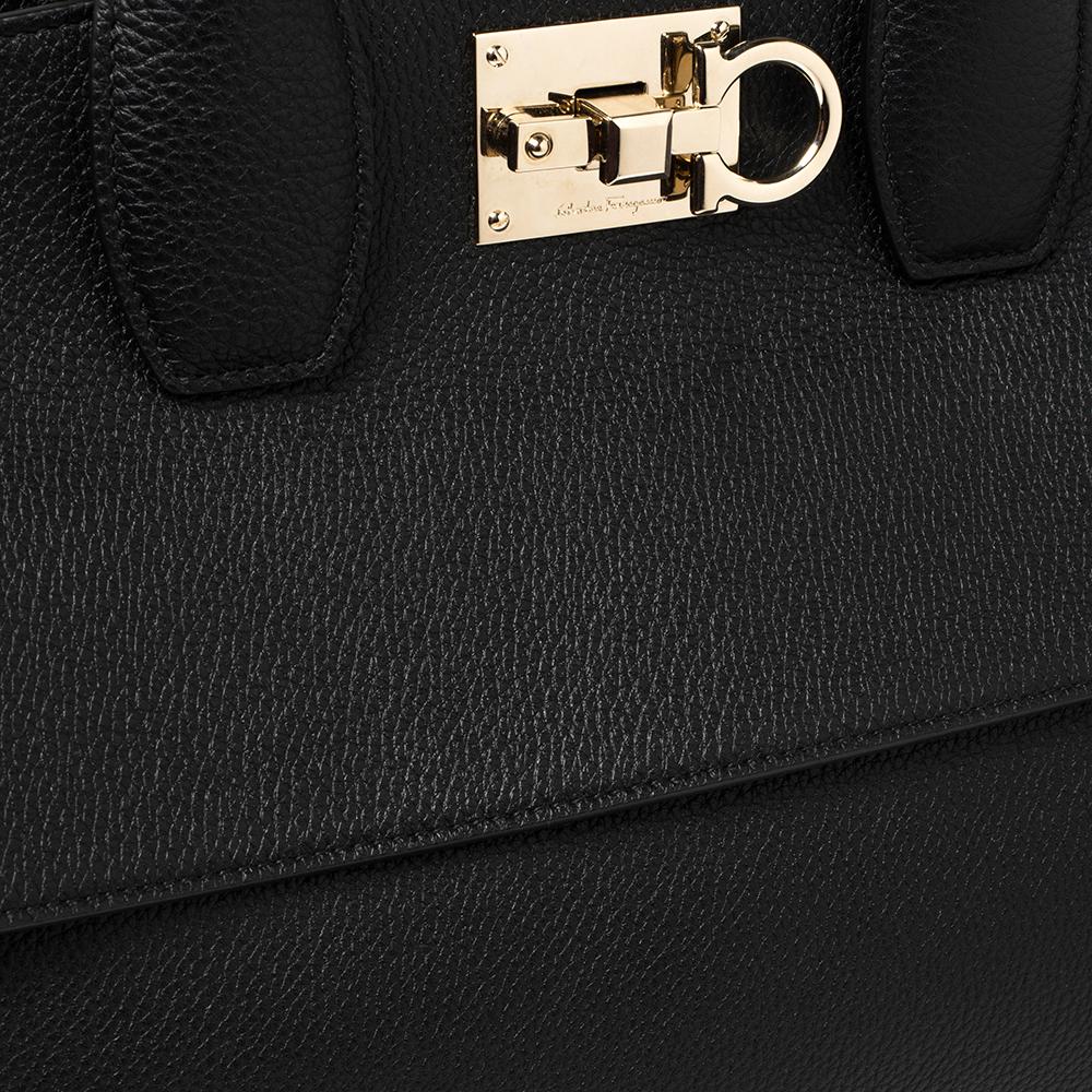 Salvatore Ferragamo Black Leather Medium Studio Tote 1