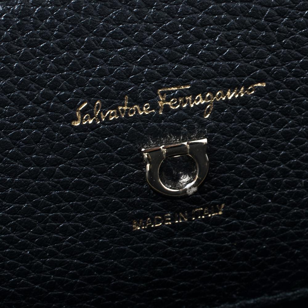 Salvatore Ferragamo Black Leather Medium Studio Tote 2