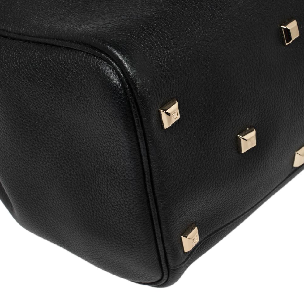 Salvatore Ferragamo Black Leather Medium Studio Tote 4
