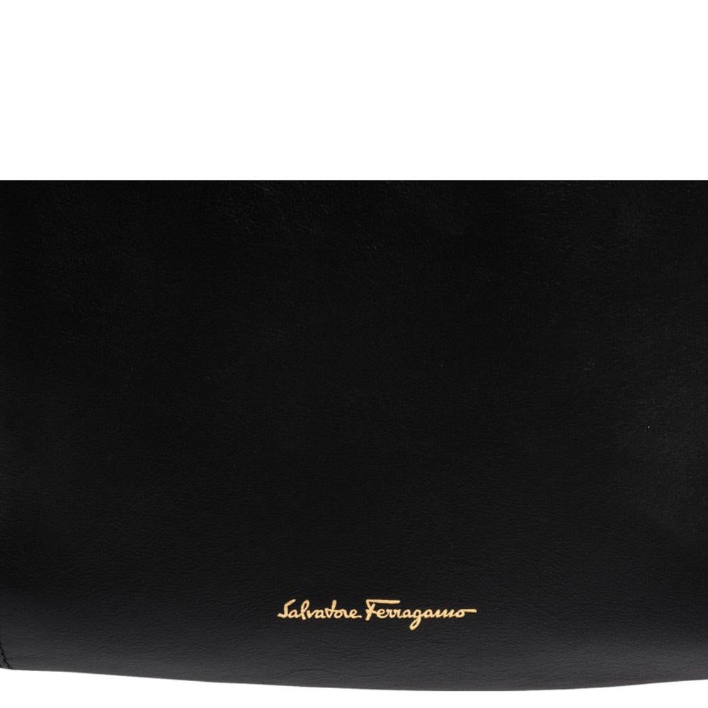 Salvatore Ferragamo Black Leather Melinda Tote 8