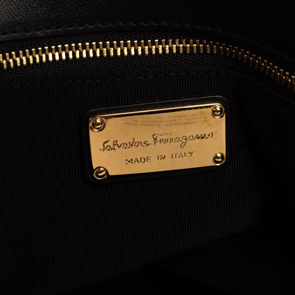 Salvatore Ferragamo Black Leather Melinda Tote 3