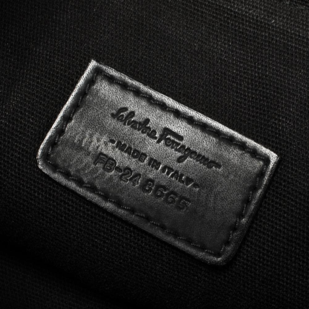 Salvatore Ferragamo Black Leather Messenger Bag 2