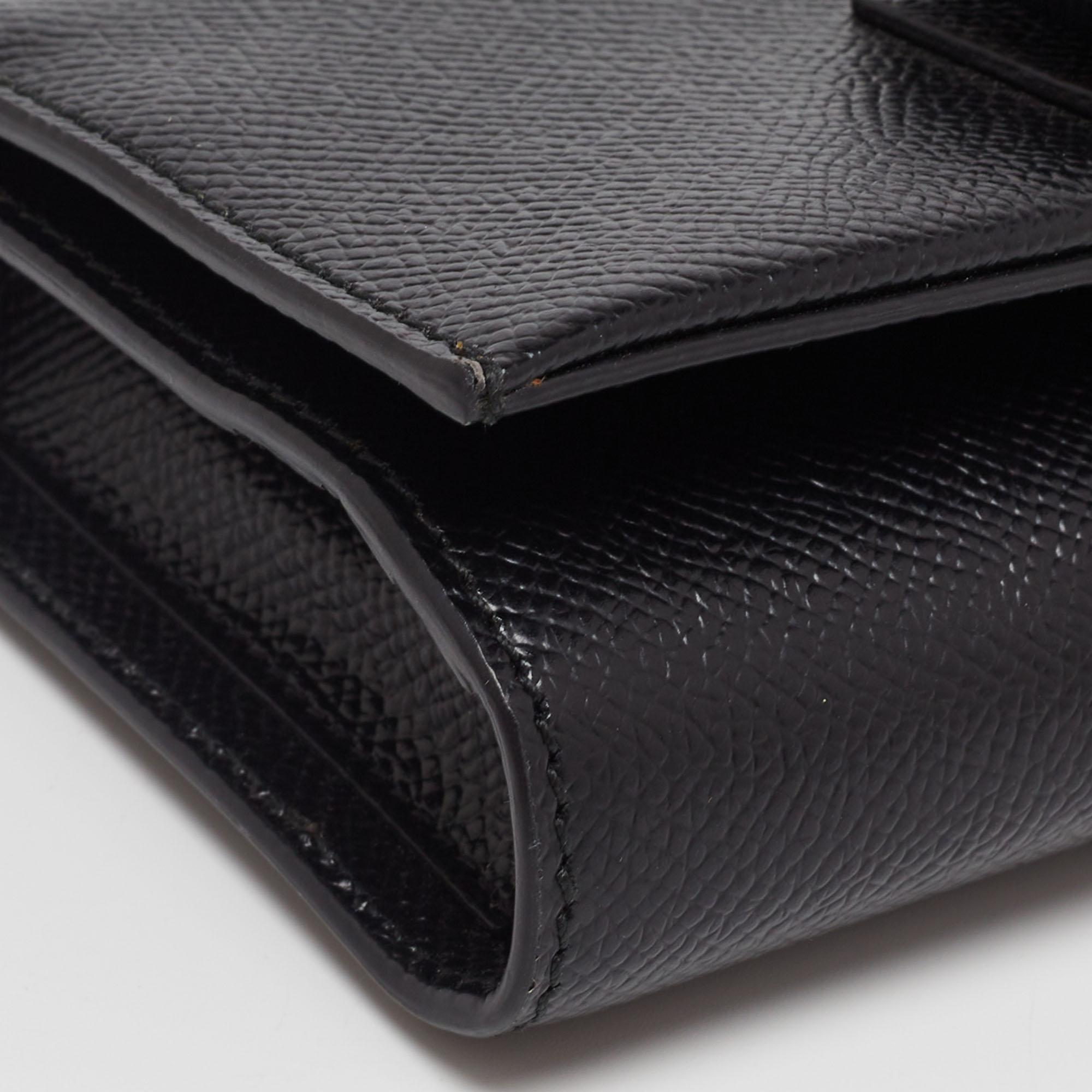  Salvatore Ferragamo Black Leather Mini Vara Bow Clutch Bag 7
