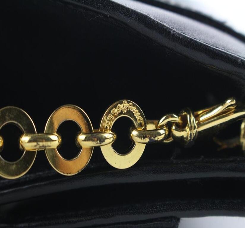 Salvatore Ferragamo Black Leather Mini Vara Chain Crossbody Bag 410fer528 4