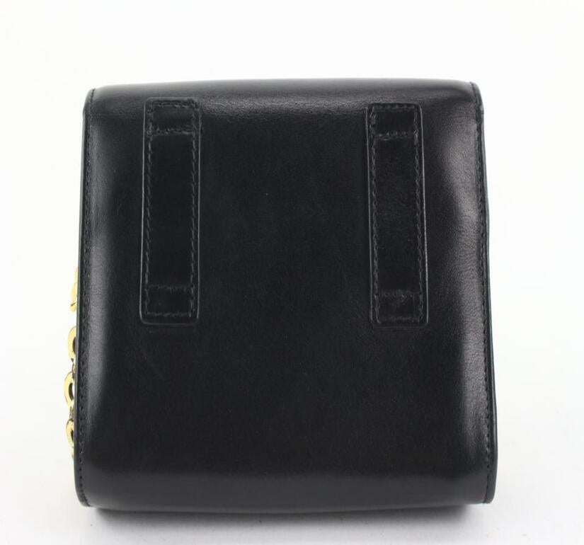 Women's Salvatore Ferragamo Black Leather Mini Vara Chain Crossbody Bag 410fer528