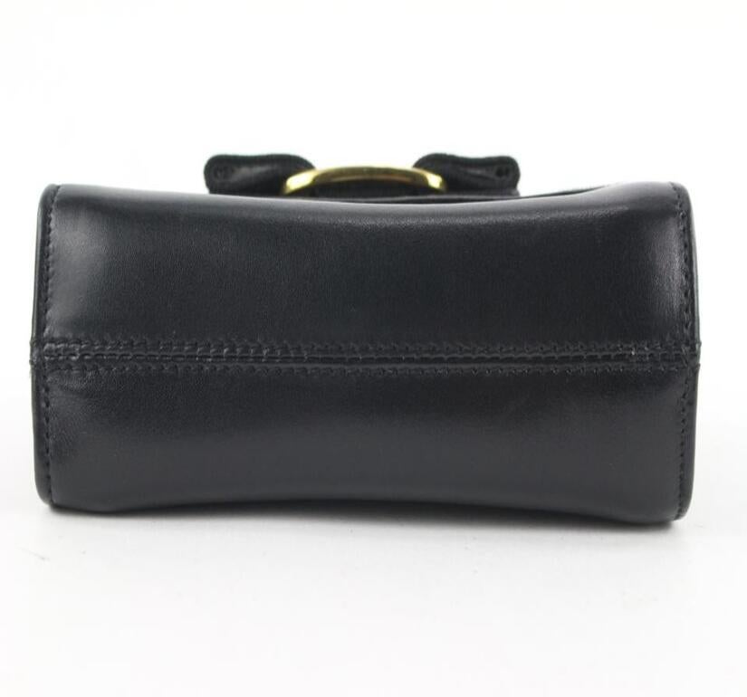 Salvatore Ferragamo Black Leather Mini Vara Chain Crossbody Bag 410fer528 For Sale 3