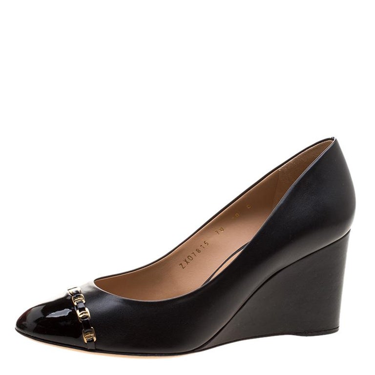 salvatore ferragamo cap toe pumps
