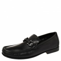 Salvatore Ferragamo Black Leather Parigi Loafers Size 40