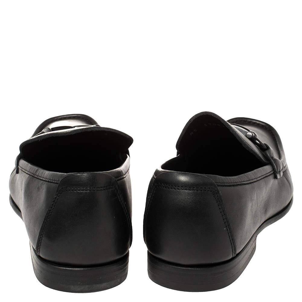 Salvatore Ferragamo Black Leather Parigi Loafers Size 40 In Good Condition For Sale In Dubai, Al Qouz 2