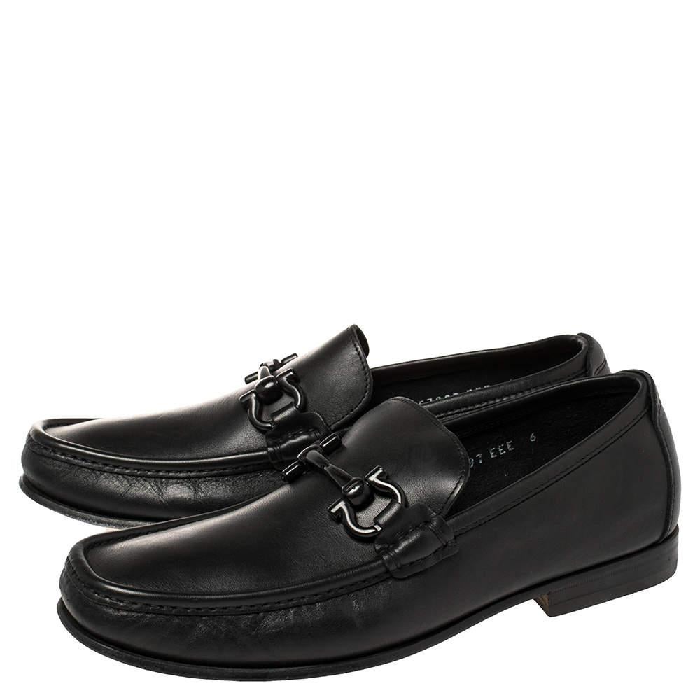 Men's Salvatore Ferragamo Black Leather Parigi Loafers Size 40 For Sale