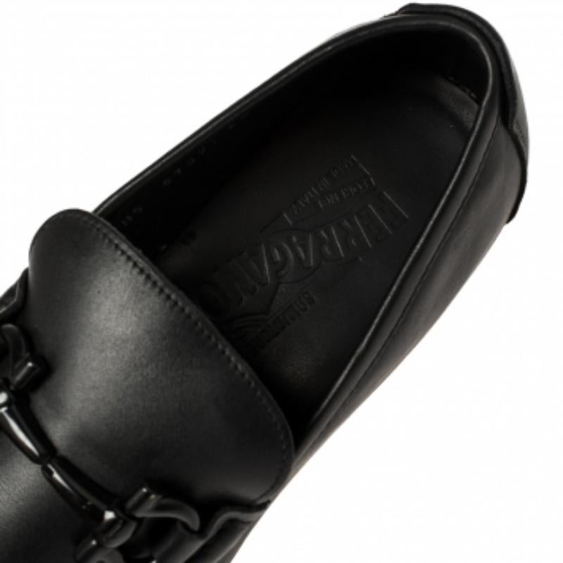 Salvatore Ferragamo Black Leather Parigi Loafers Size 40 For Sale 1