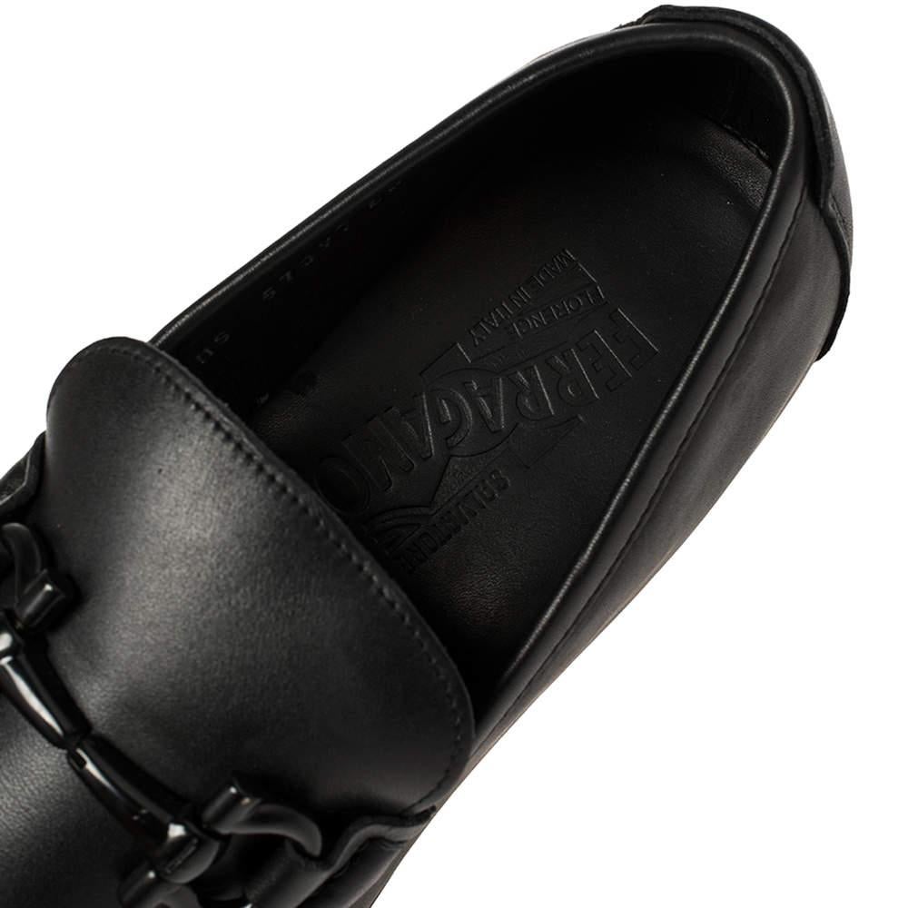 Salvatore Ferragamo Black Leather Parigi Loafers Size 40 For Sale 2