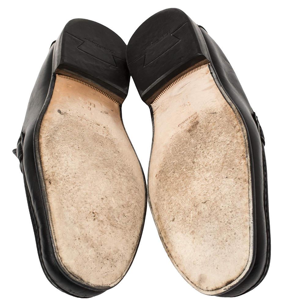 Salvatore Ferragamo Black Leather Parigi Loafers Size 40 For Sale 3