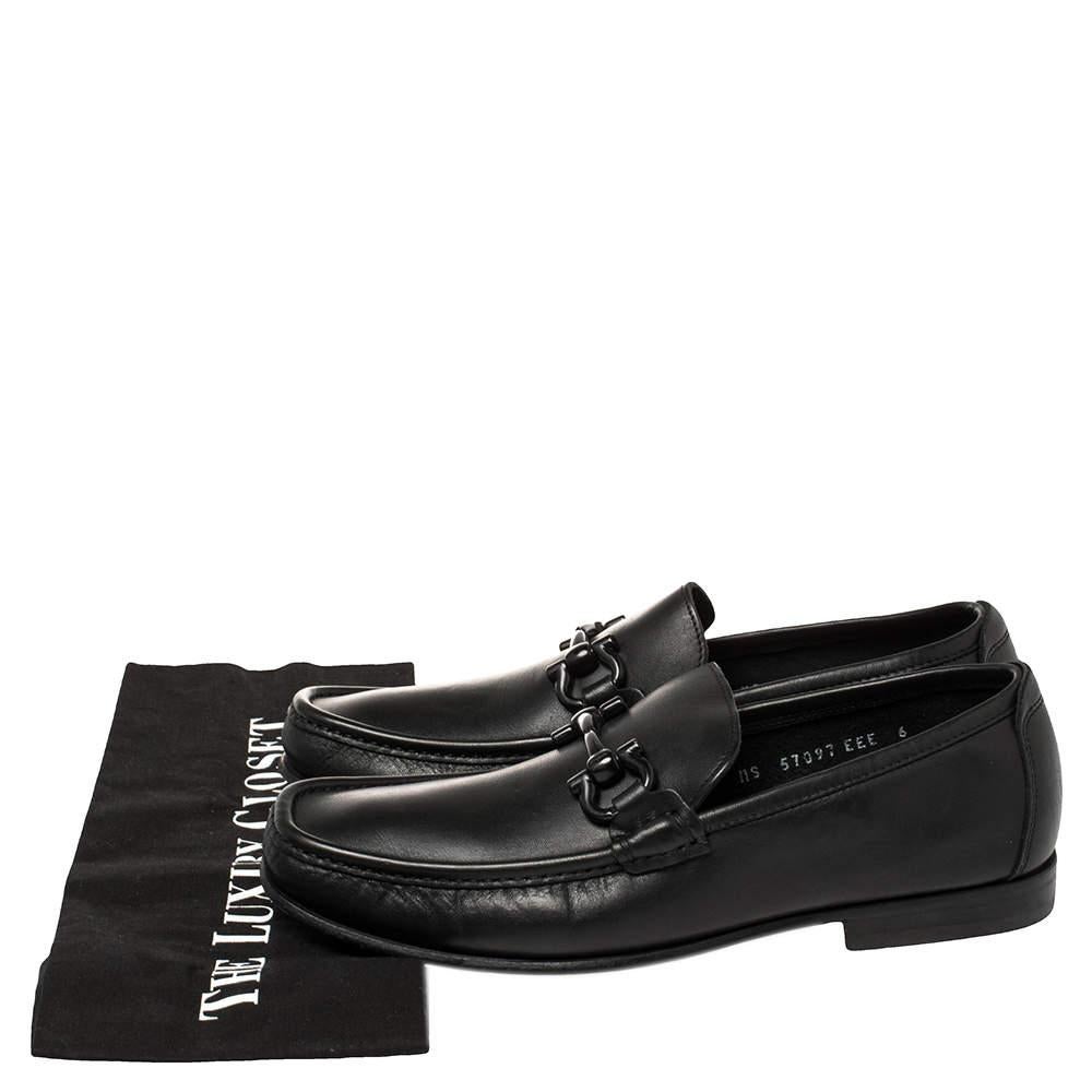 Salvatore Ferragamo Black Leather Parigi Loafers Size 40 For Sale 4
