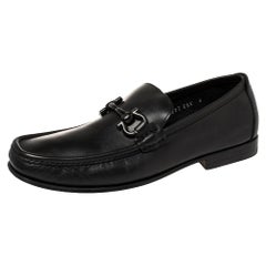 Salvatore Ferragamo Black Leather Parigi Loafers Size 40