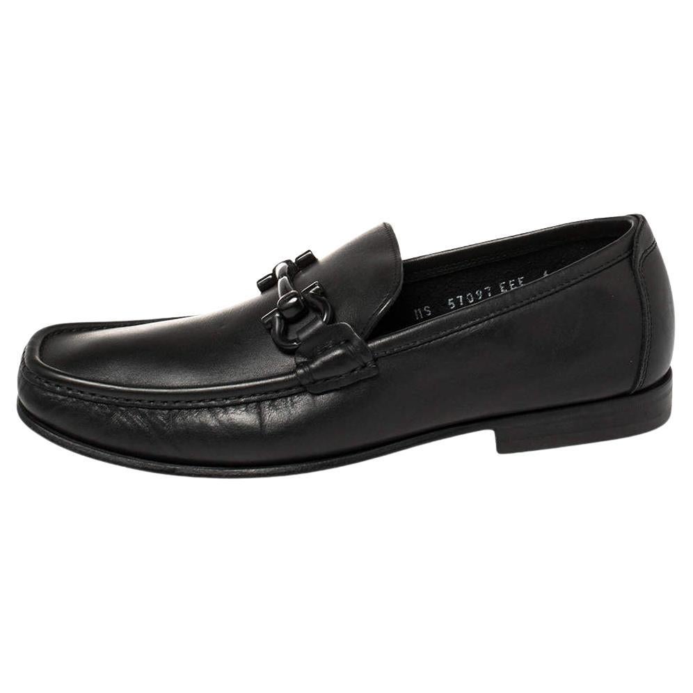 Salvatore Ferragamo Black Leather Parigi Loafers Size 40 For Sale