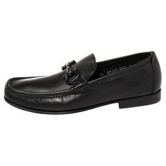 Used Salvatore Ferragamo Black Leather Parigi Loafers Size 40