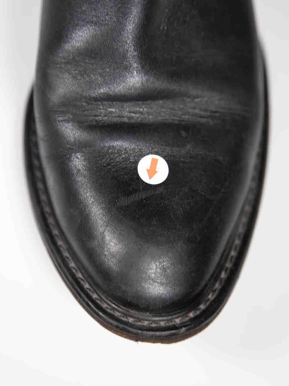 Salvatore Ferragamo Black Leather Riding Boots Size US 5 For Sale 1