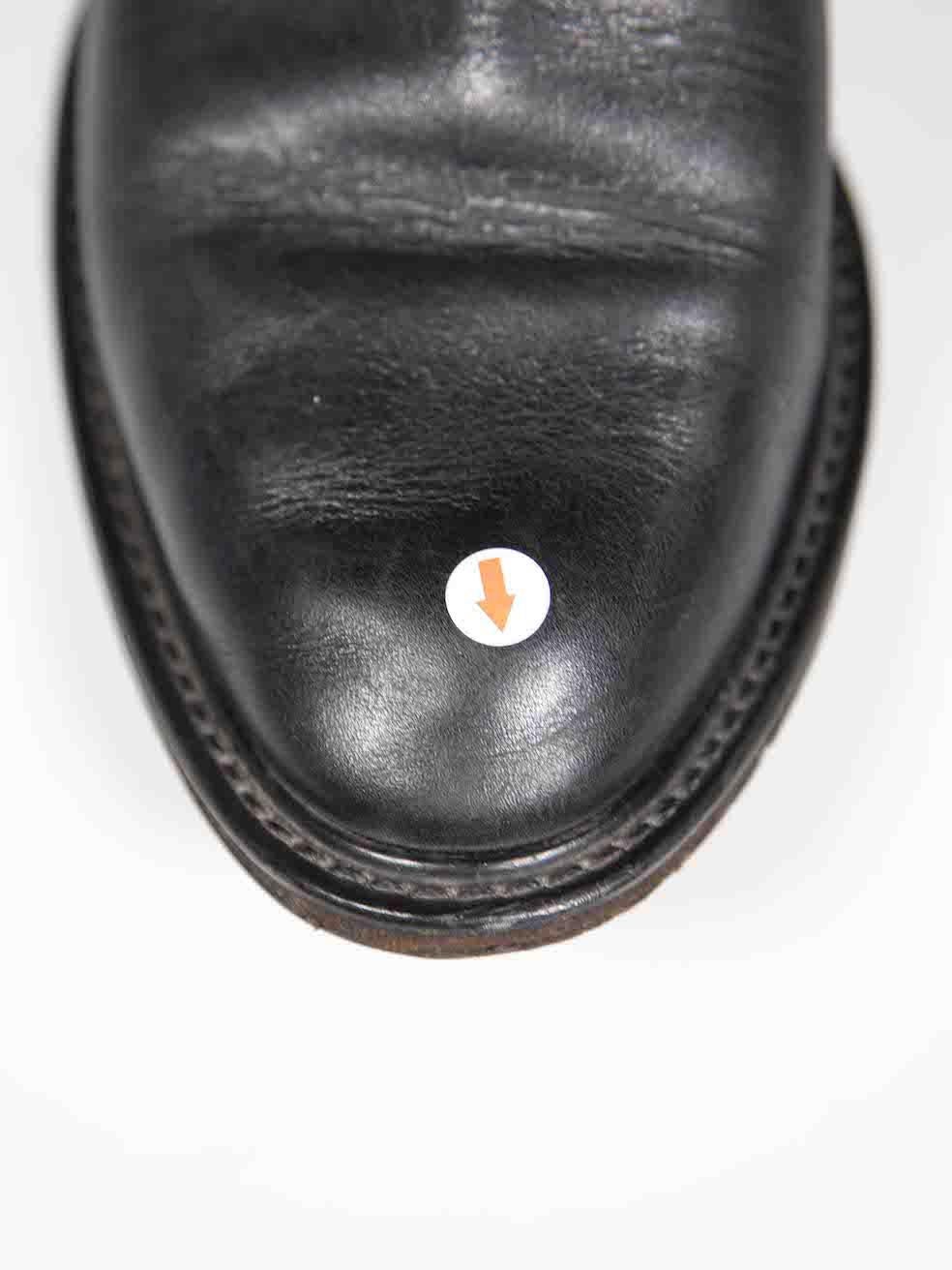 Salvatore Ferragamo Black Leather Riding Boots Size US 5 For Sale 2