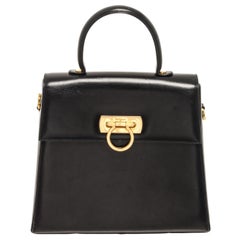 Used Salvatore Ferragamo Black Leather Shoulder Bag