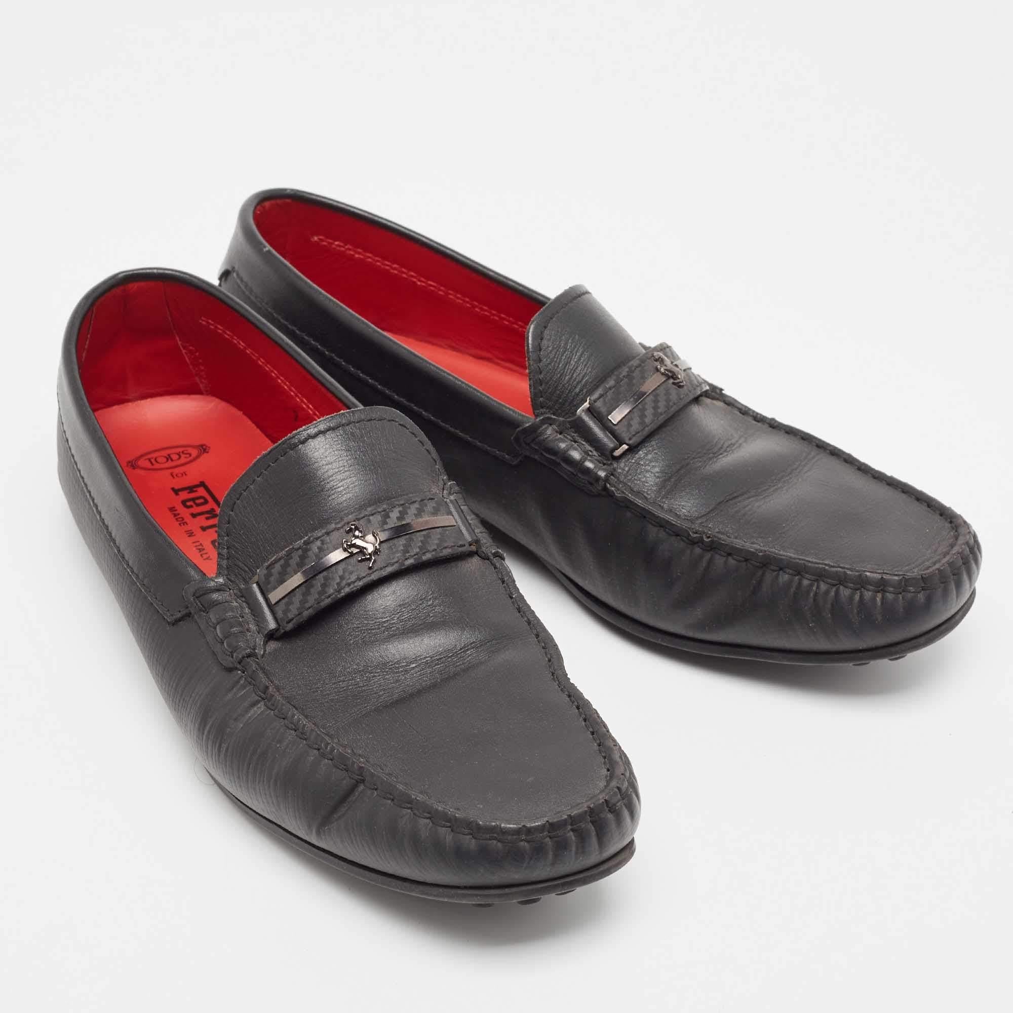 Men's Salvatore Ferragamo Black Leather Slip On Loafers Size 41 For Sale