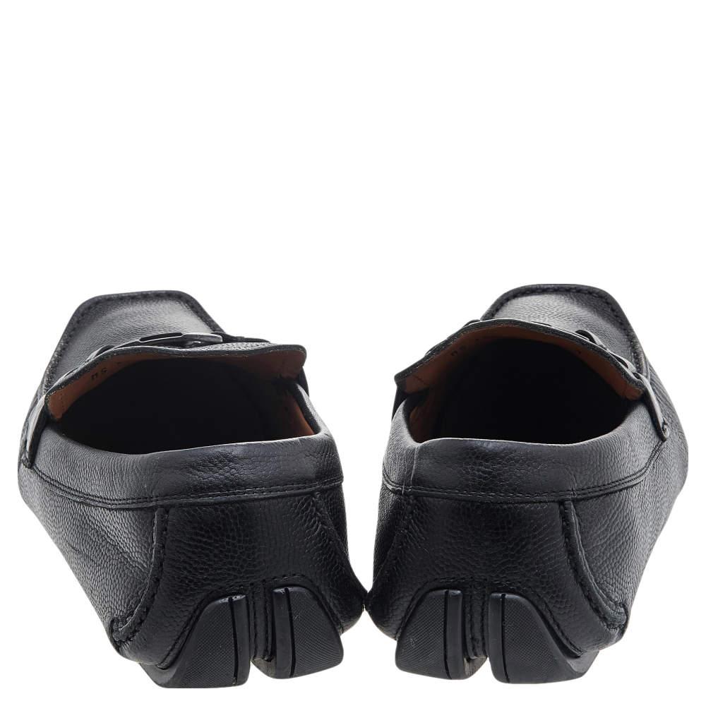 Men's Salvatore Ferragamo Black Leather Slip On Loafers Size 41 For Sale