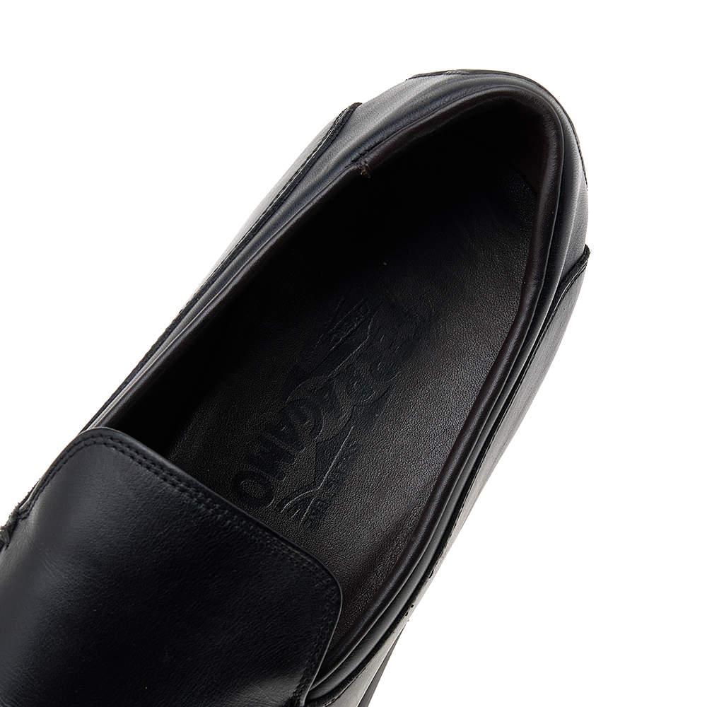 Men's Salvatore Ferragamo Black Leather Slip On Penny Loafers Size 41 For Sale
