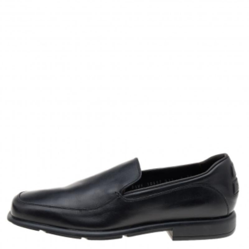 Salvatore Ferragamo Black Leather Slip On Penny Loafers Size 41 For Sale 2
