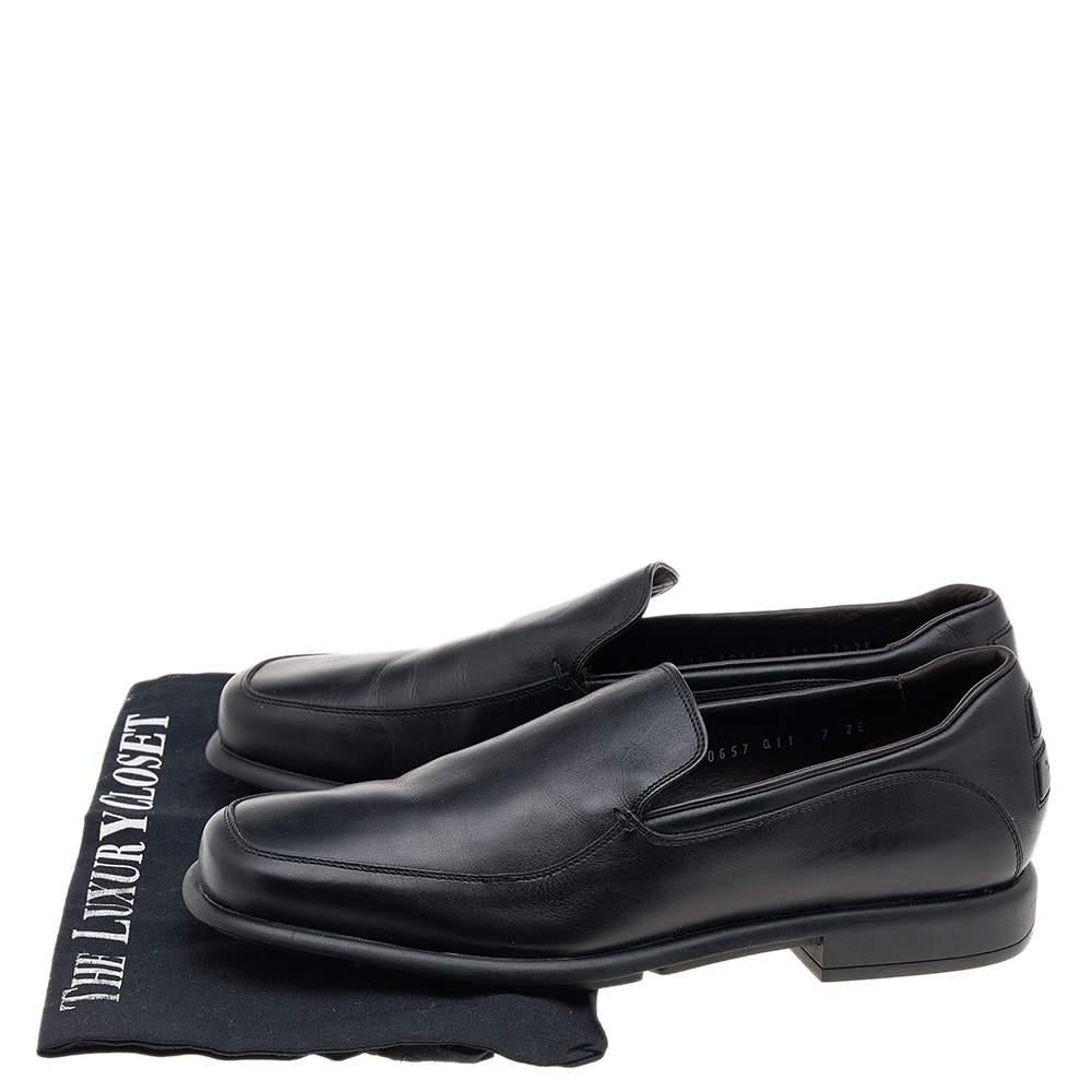 Salvatore Ferragamo Black Leather Slip On Penny Loafers Size 41 For Sale 4