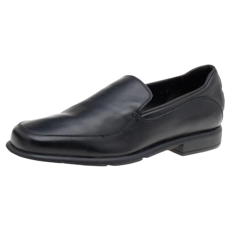 Salvatore Ferragamo Black Leather Slip On Penny Loafers Size 41 For Sale