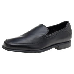 Salvatore Ferragamo Black Leather Slip On Penny Loafers Size 41
