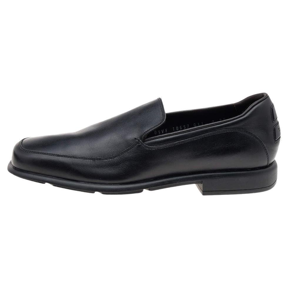 Salvatore Ferragamo Black Leather Slip On Penny Loafers Size 41 For Sale