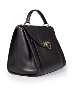 Salvatore Ferragamo Black Leather Sofia Rainbow Saddle Bag