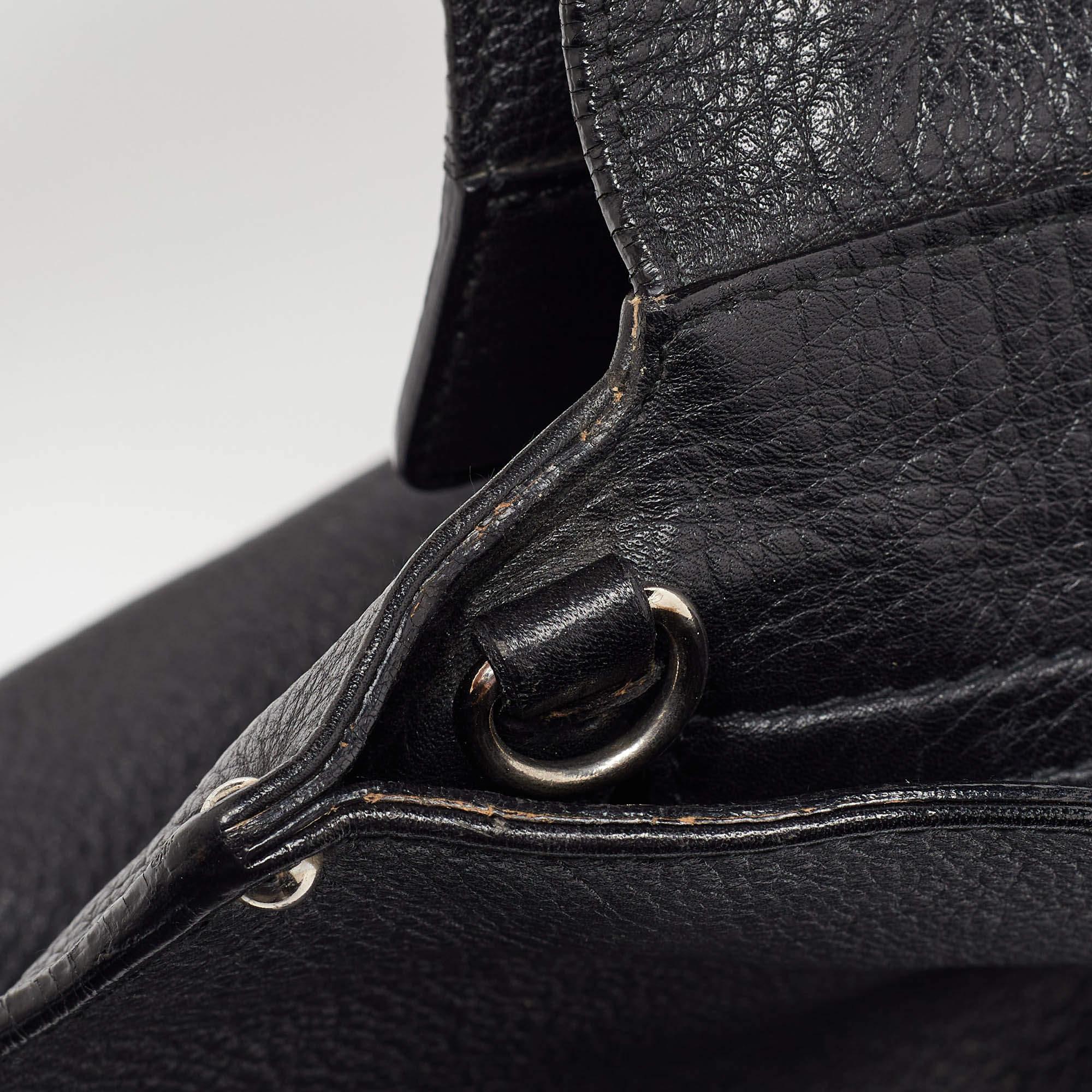 Salvatore Ferragamo Black Leather Sofia Top Handle Bag 2