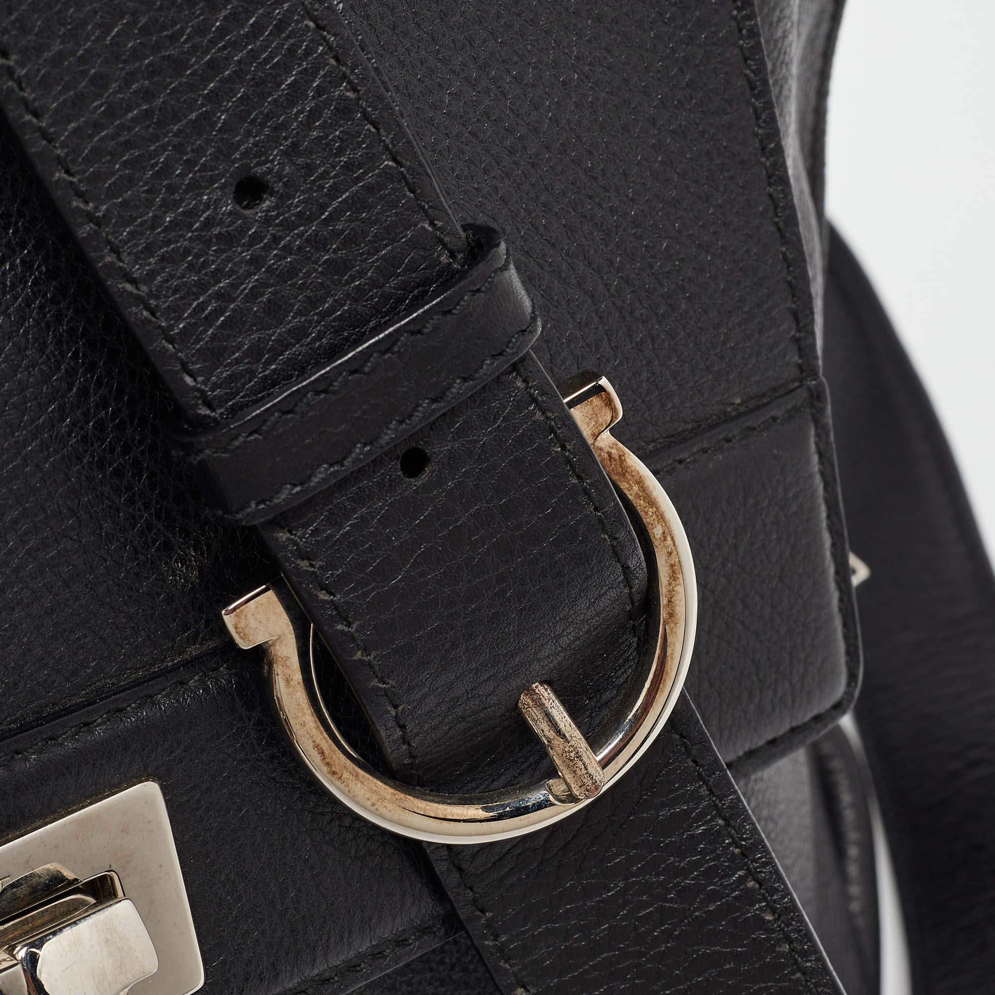 Salvatore Ferragamo Black Leather Sofia Top Handle Bag 3