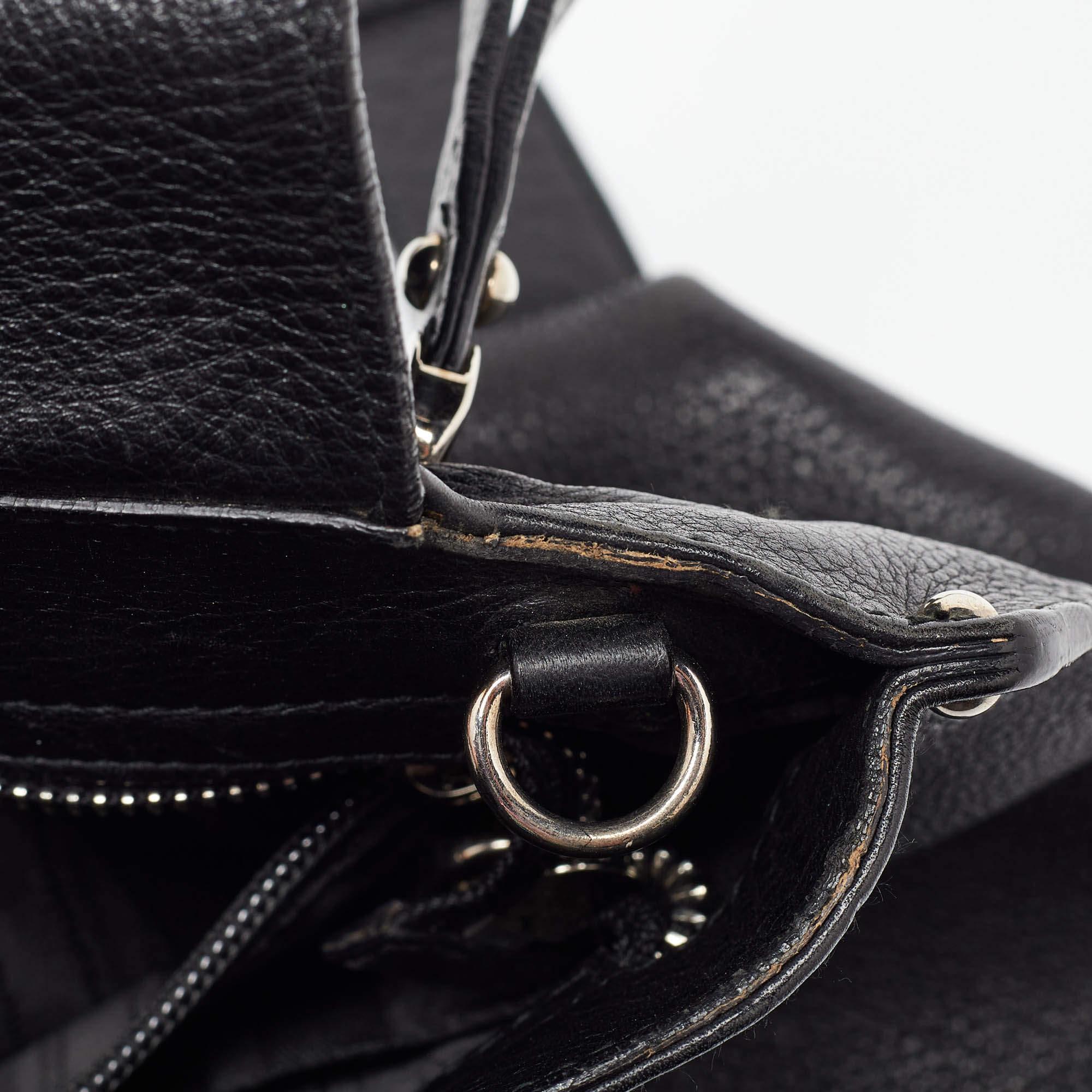 Salvatore Ferragamo Black Leather Sofia Top Handle Bag 4