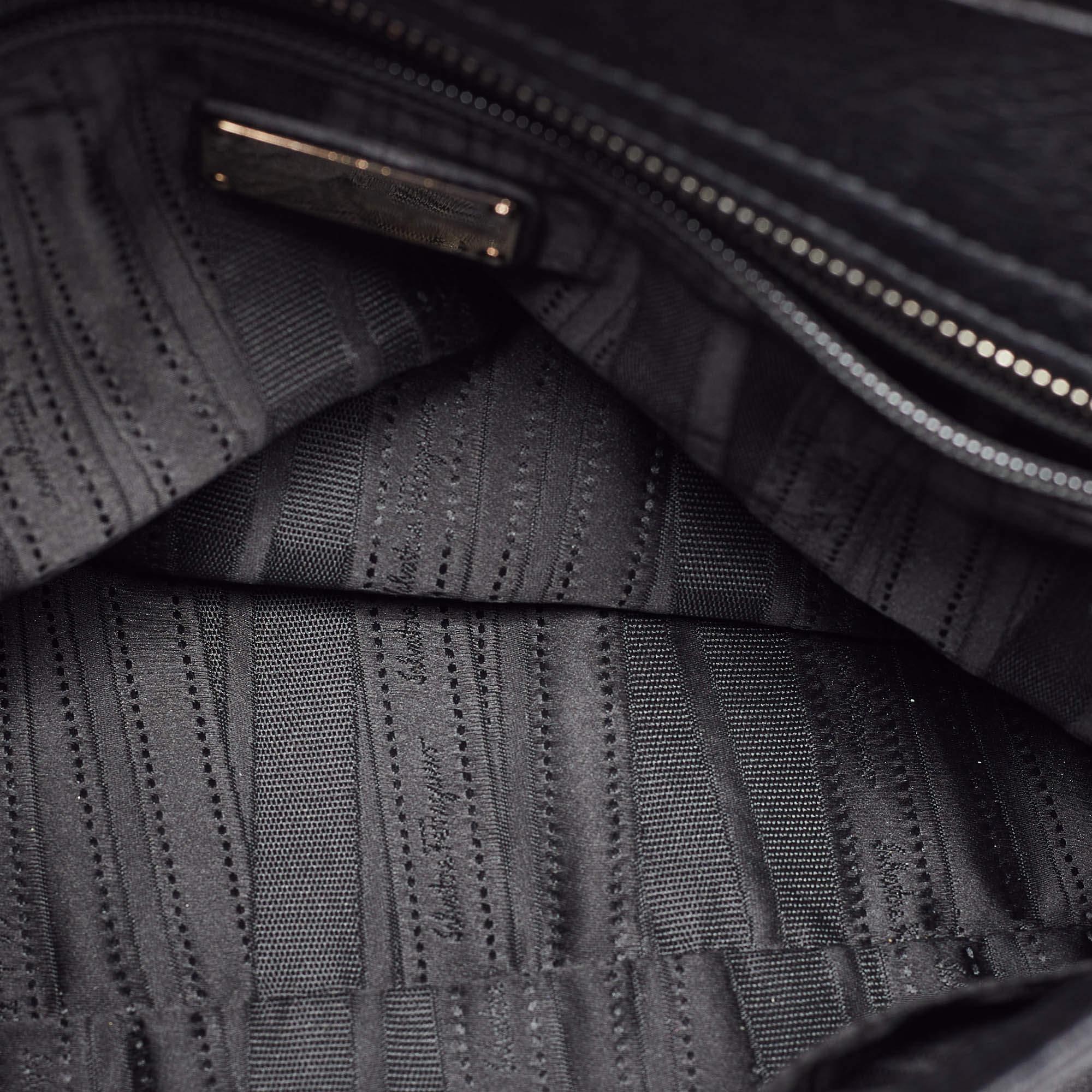 Salvatore Ferragamo Black Leather Sofia Top Handle Bag 5