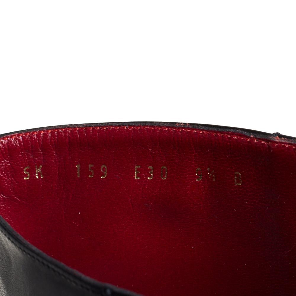 Salvatore Ferragamo Black Leather Square Toe Mid Calf Boots Size 40 3