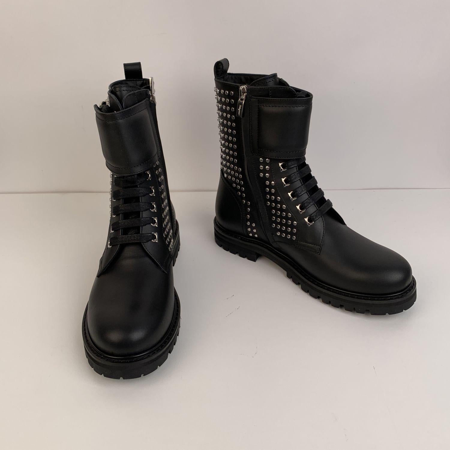 ferragamo combat boots